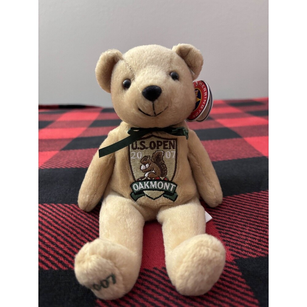 2007 US Open Oakmont Herrington Teddy Bear Limited Edition Tan 9" Collectible